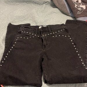 Abercrombie & Fitch Black Studded Flare Jeans